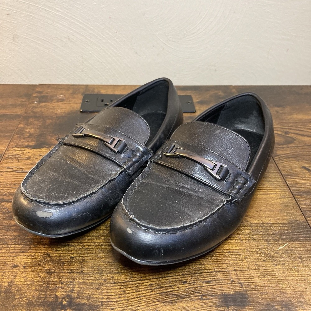 Perry Ellis Boys Size 3 Black Dress Billy Bit Loafer Shoes Portfolio Formal Kids
